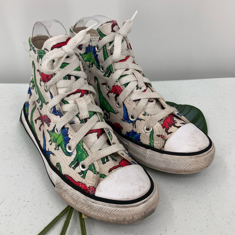 Converse All Star Dinoverse White Red Green Blue Dinosaur High Top Youth Shoes